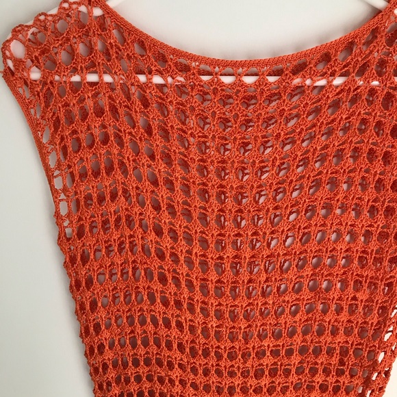 Handmade Orange Crocheted Dress - Picture 2 of 5